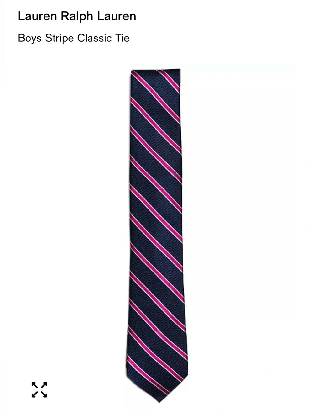 LAUREN Ralph Lauren Boys Silk Stripe Classic Tie Blue Pink White